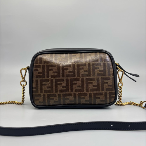Fendi FF 1974 Logo Medium Camera Case FF Brown Black