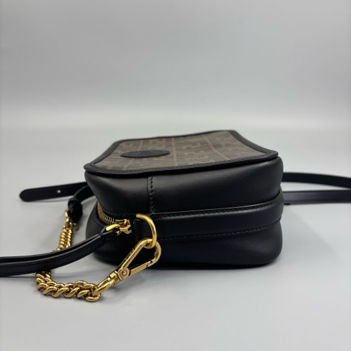Fendi FF 1974 Logo Medium Camera Case FF Brown Black