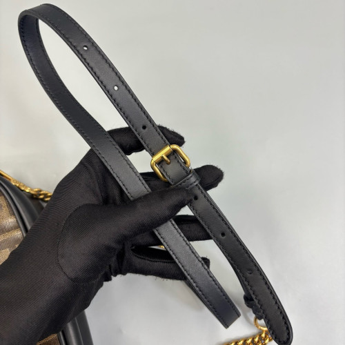 Fendi FF 1974 Logo Medium Camera Case FF Brown Black