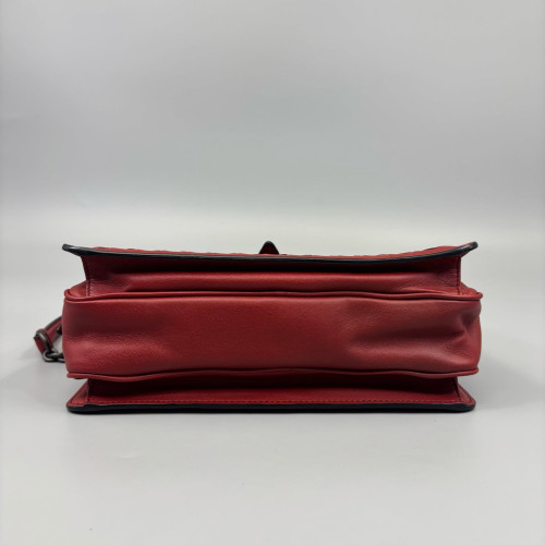 Bottega Veneta Shoulder Bag Calfskin Intrecciato Red