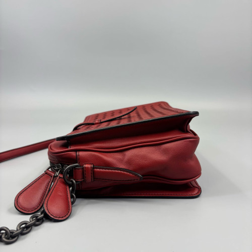 Bottega Veneta Shoulder Bag Calfskin Intrecciato Red