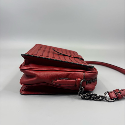 Bottega Veneta Shoulder Bag Calfskin Intrecciato Red