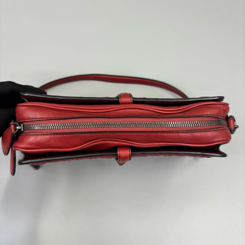 Bottega Veneta Shoulder Bag Calfskin Intrecciato Red