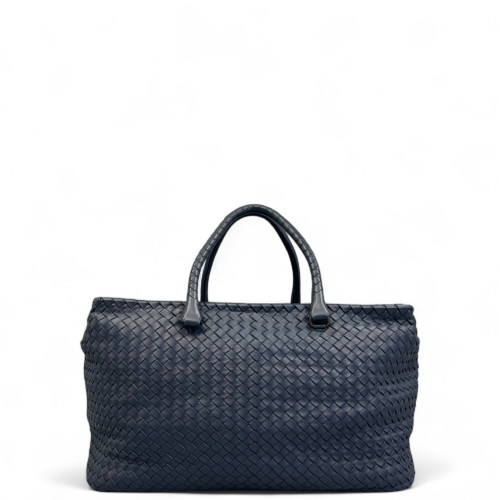 Bottega Veneta Duffle Bag Calfskin Intrecciato Dark Blue