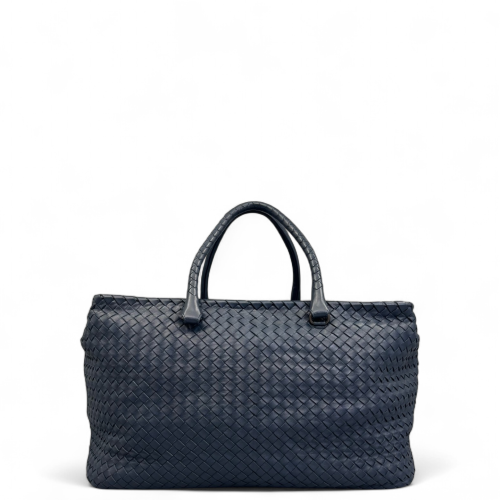 Bottega Veneta Duffle Bag Calfskin Intrecciato Dark Blue
