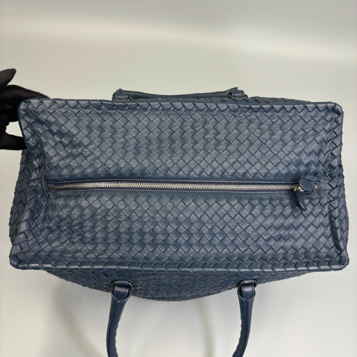 Bottega Veneta Duffle Bag Calfskin Intrecciato Dark Blue