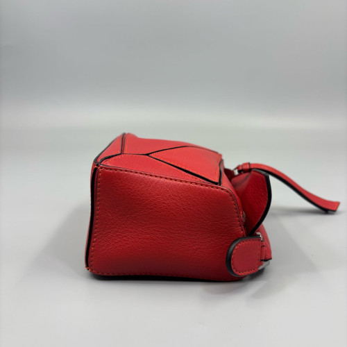 Loewe Mini Puzzle Grained Calfskin Red