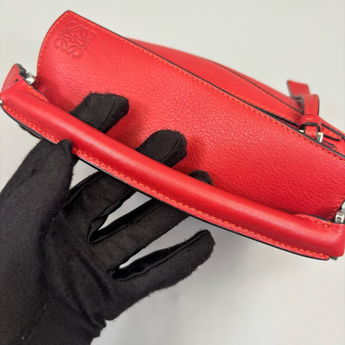 Loewe Mini Puzzle Grained Calfskin Red