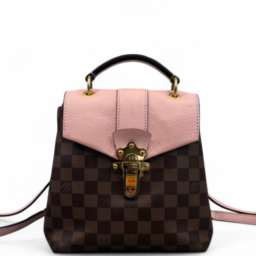 Louis Vuitton Clapton Backpack Damier Ebene Brown Pink