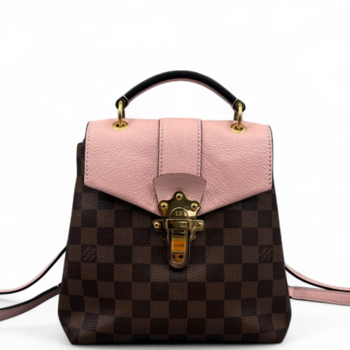 Louis Vuitton Clapton Backpack Damier Ebene Brown Pink