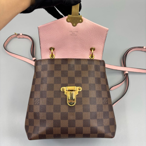 Louis Vuitton Clapton Backpack Damier Ebene Brown Pink