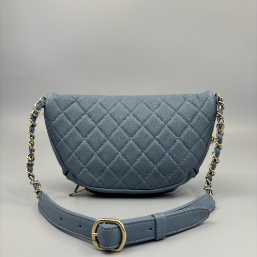 Chanel Quilted Front Pocket Waist Belt Bag Caviar Blue