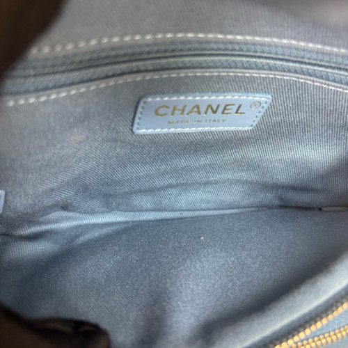 Chanel Quilted Front Pocket Waist Belt Bag Caviar Blue