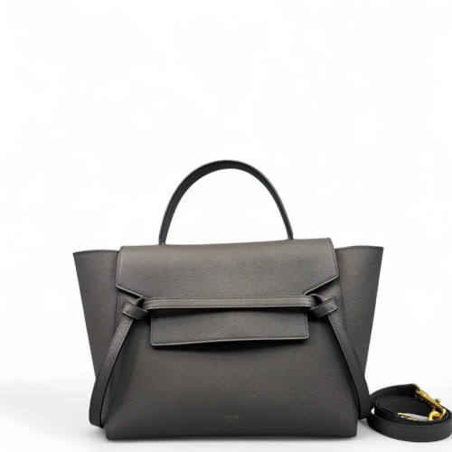 Celine Mini Belt Bag Calfskin Grained Calfskin Dark Grey