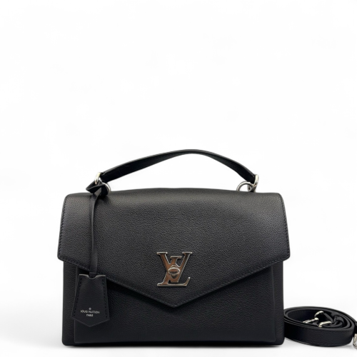 Louis Vuitton Mylockme Top Handle Calfskin Black