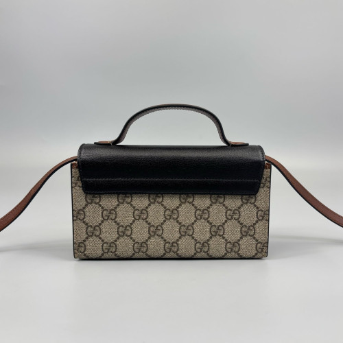 Gucci Mini Padlock Shoulder Bag GG Supreme Monogram Black Beige Brown