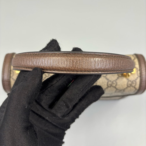 Gucci Medium Ophidia Padlock Top Handle GG Supreme Monogram Beige Brown Green