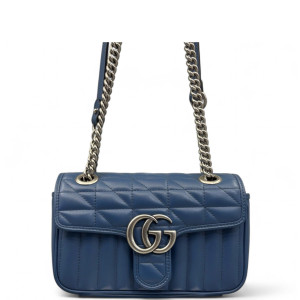 Gucci Matelasse Mini GG Marmont Calfskin Blue