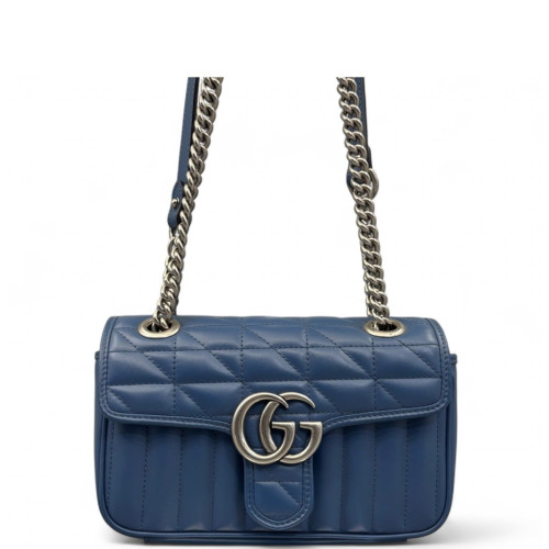 Gucci Matelasse Mini GG Marmont Calfskin Blue