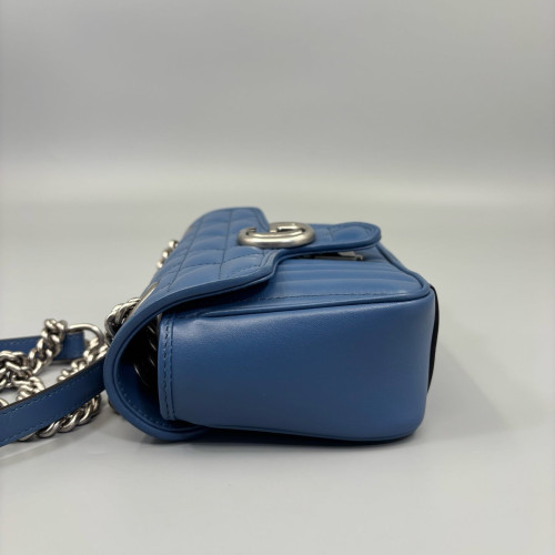 Gucci Matelasse Mini GG Marmont Calfskin Blue