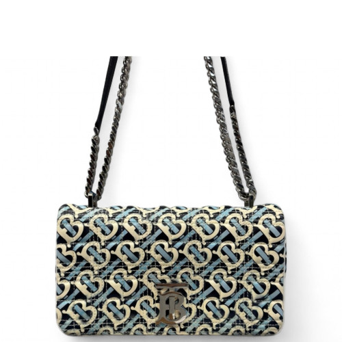 Burberry Small Lola Crossbody Bag Monogram Blue White Black