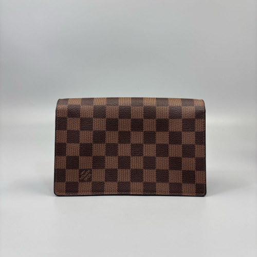 Louis Vuitton Vavin Chain Wallet Damier Ebene Brown