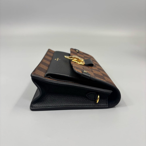 Louis Vuitton Vavin Chain Wallet Damier Ebene Brown