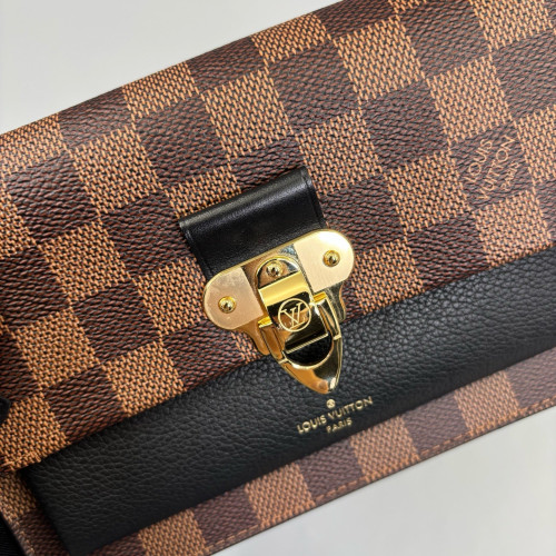 Louis Vuitton Vavin Chain Wallet Damier Ebene Brown