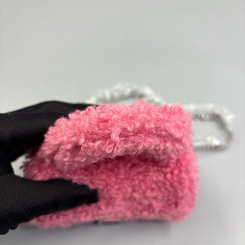 Balenciaga Hourglass Top Handle Mini Bouclette Pink