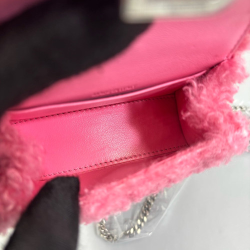 Balenciaga Hourglass Top Handle Mini Bouclette Pink