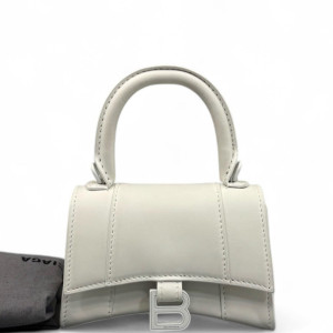 Balenciaga Hourglass Mini Calfskin White