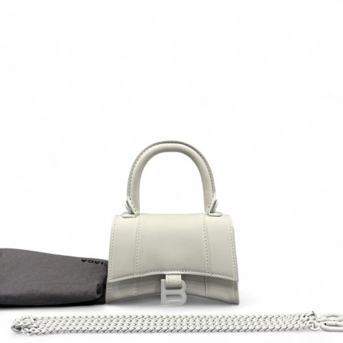 Balenciaga Hourglass Mini Calfskin White