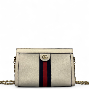 Gucci Small Ophidia Chain Shoulder Bag Calfskin White Gucci Small Ophidia Chain Shoulder Bag Calfskin White