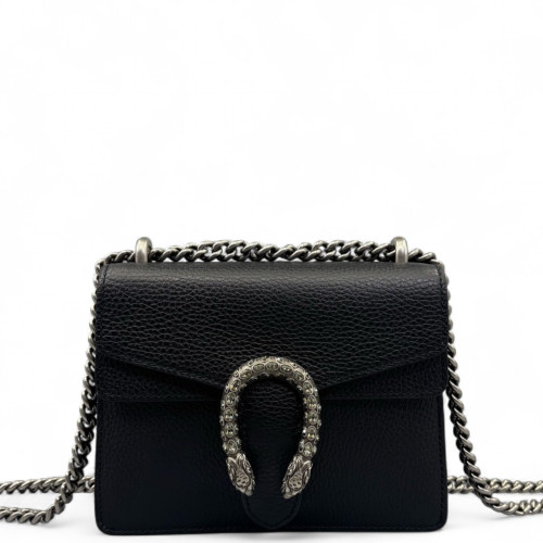 Gucci Mini Dionysus Grained Calfskin Black