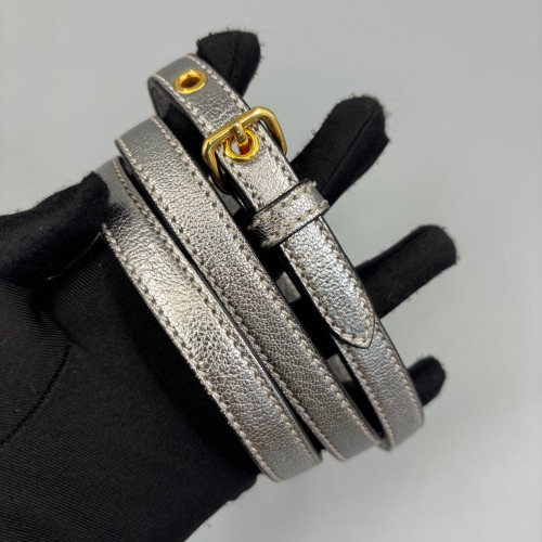 Miu Miu Two-Way Bag Grained Calfskin Silver