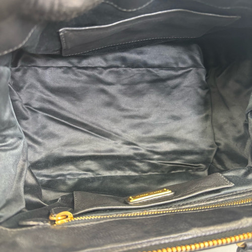 Miu Miu Two-Way Bag Crumpled Lambskin Black