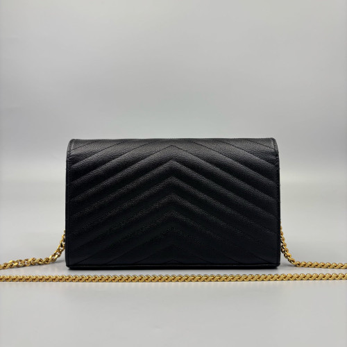 Yves Saint Laurent Envelope Wallet On Chain Caviar Black