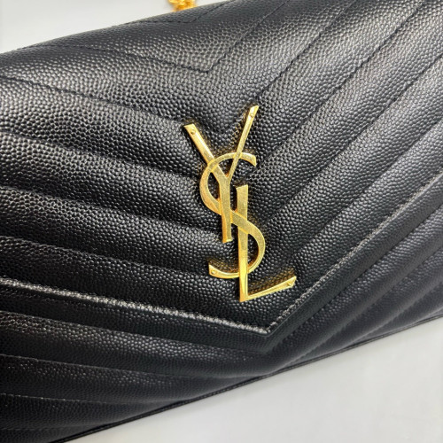 Yves Saint Laurent Envelope Wallet On Chain Caviar Black