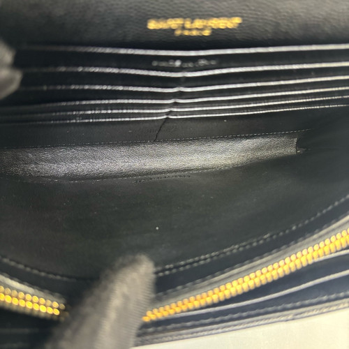Yves Saint Laurent Envelope Wallet On Chain Caviar Black