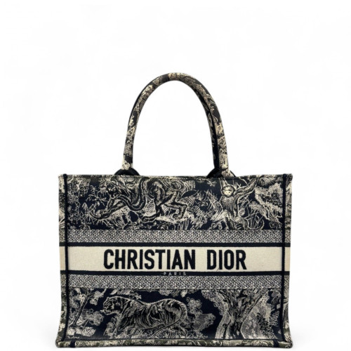 Dior Medium Book Tote Canvas Beige Navy
