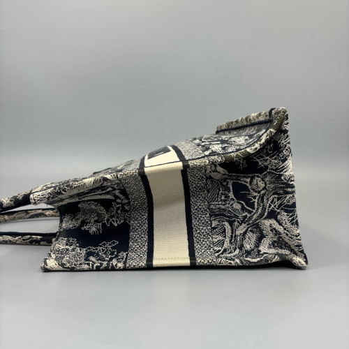 Dior Medium Book Tote Canvas Beige Navy