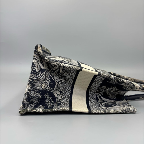 Dior Medium Book Tote Canvas Beige Navy