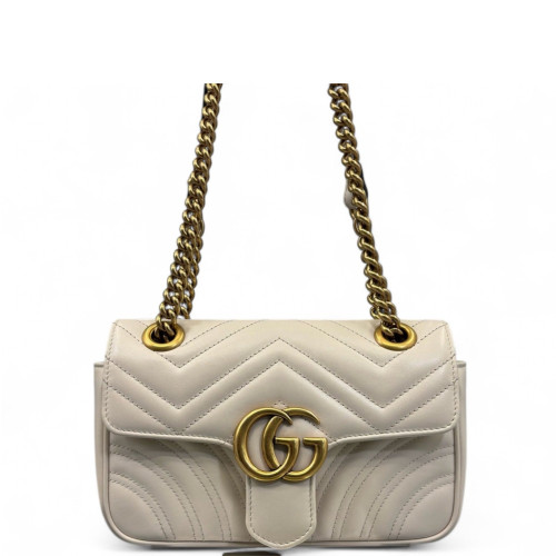 Gucci Matelasse Mini GG Marmont Calfskin White