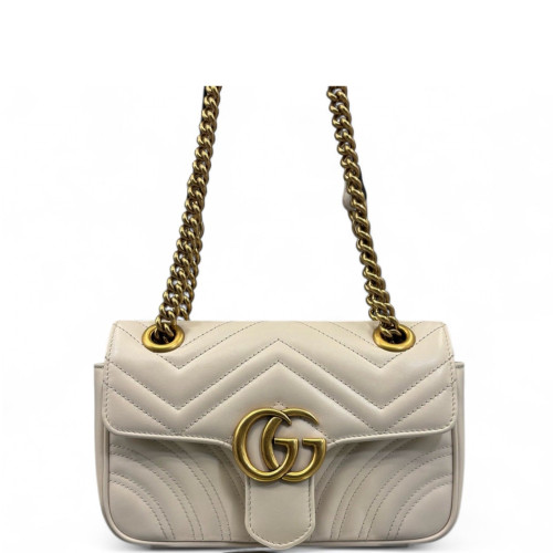 Gucci Matelasse Mini GG Marmont Calfskin White