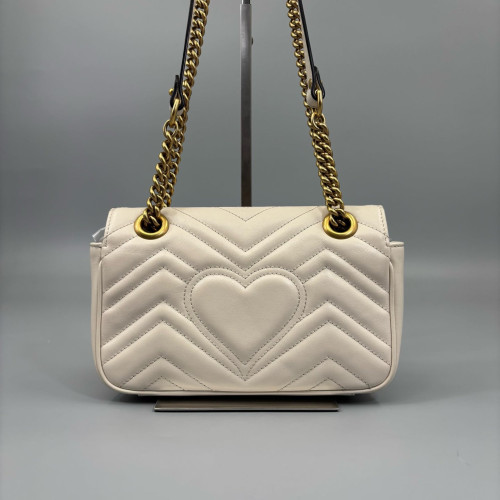 Gucci Matelasse Mini GG Marmont Calfskin White