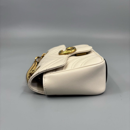 Gucci Matelasse Mini GG Marmont Calfskin White