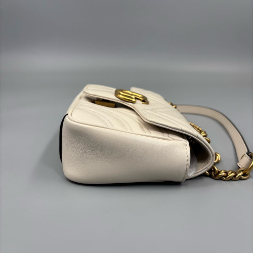 Gucci Matelasse Mini GG Marmont Calfskin White
