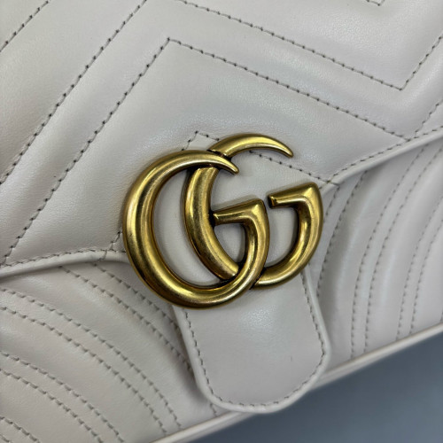 Gucci Matelasse Mini GG Marmont Calfskin White