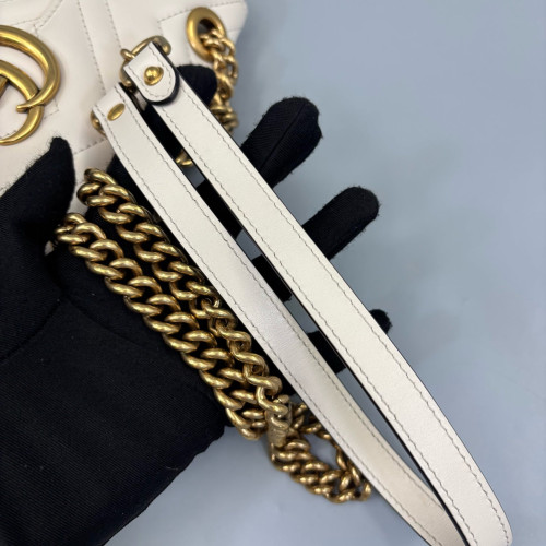 Gucci Matelasse Mini GG Marmont Calfskin White
