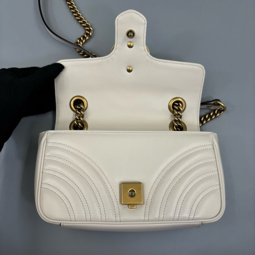 Gucci Matelasse Mini GG Marmont Calfskin White